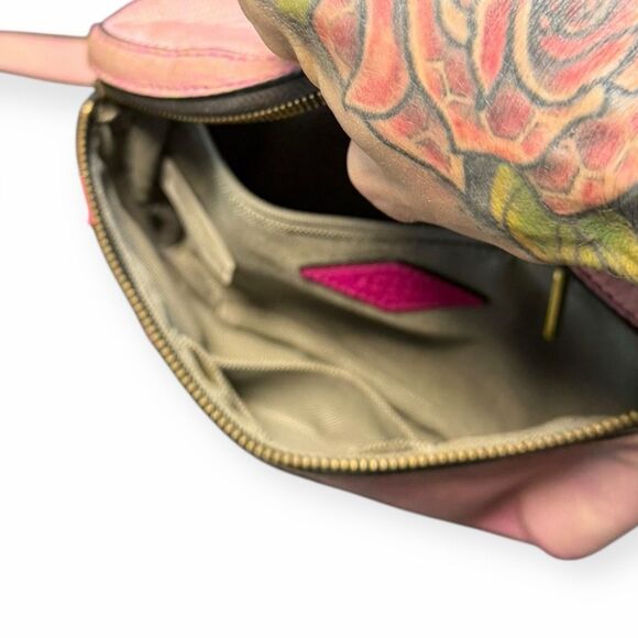 FOSSIL Women’s Pink Textured Leather Brenna Belt Bag Crossbody - Picture 6 of 6